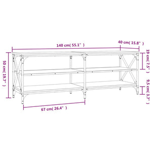 Mobile Porta TV Nero 140x40x50 cm in Legno Multistrato 826724