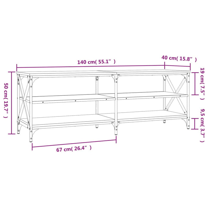 Mobile TV Grigio Sonoma 140x40x50 cm in Legno Multistrato 826727