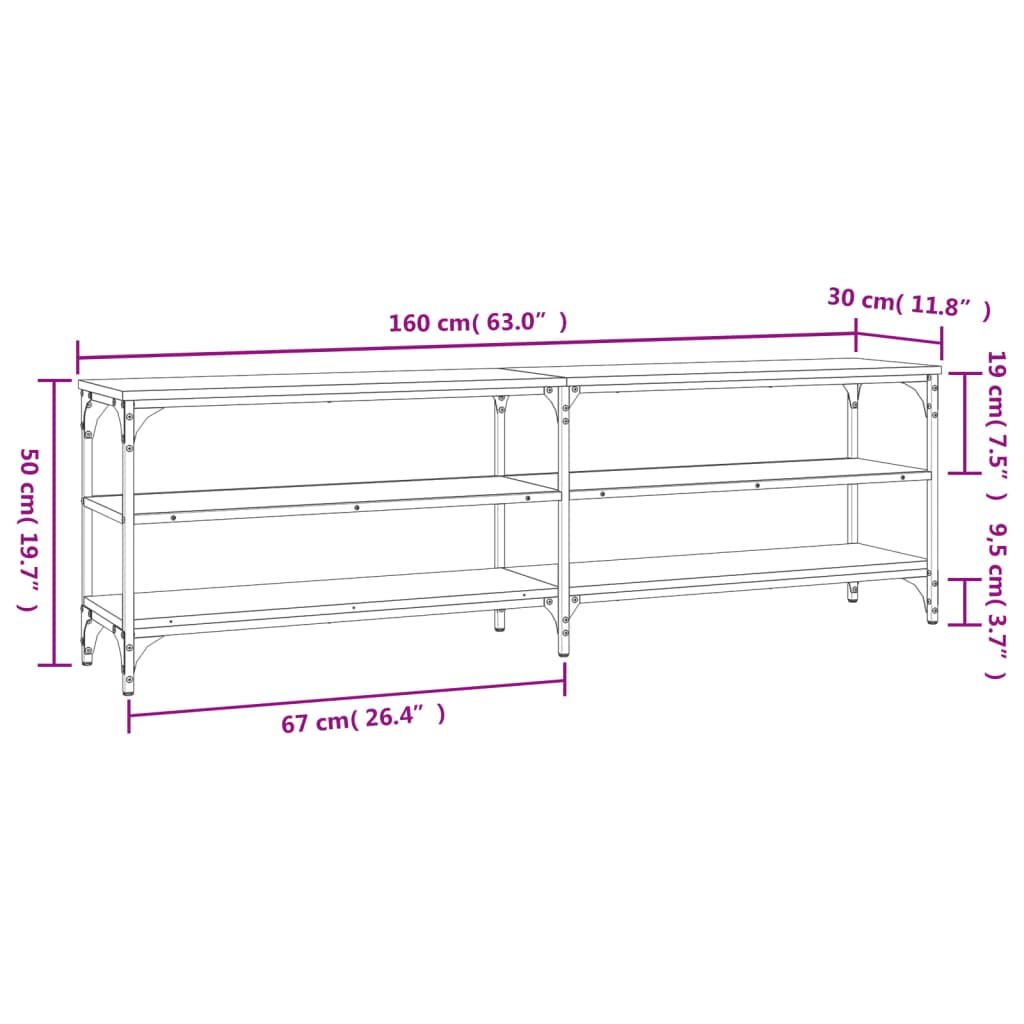 Mobile Porta TV Nero 160x30x50 cm in Legno Multistrato 826749