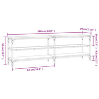 Mobile Porta TV Nero 160x30x50 cm in Legno Multistrato 826749