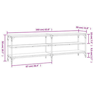 Mobile Porta TV Nero 160x30x50 cm in Legno Multistrato 826749