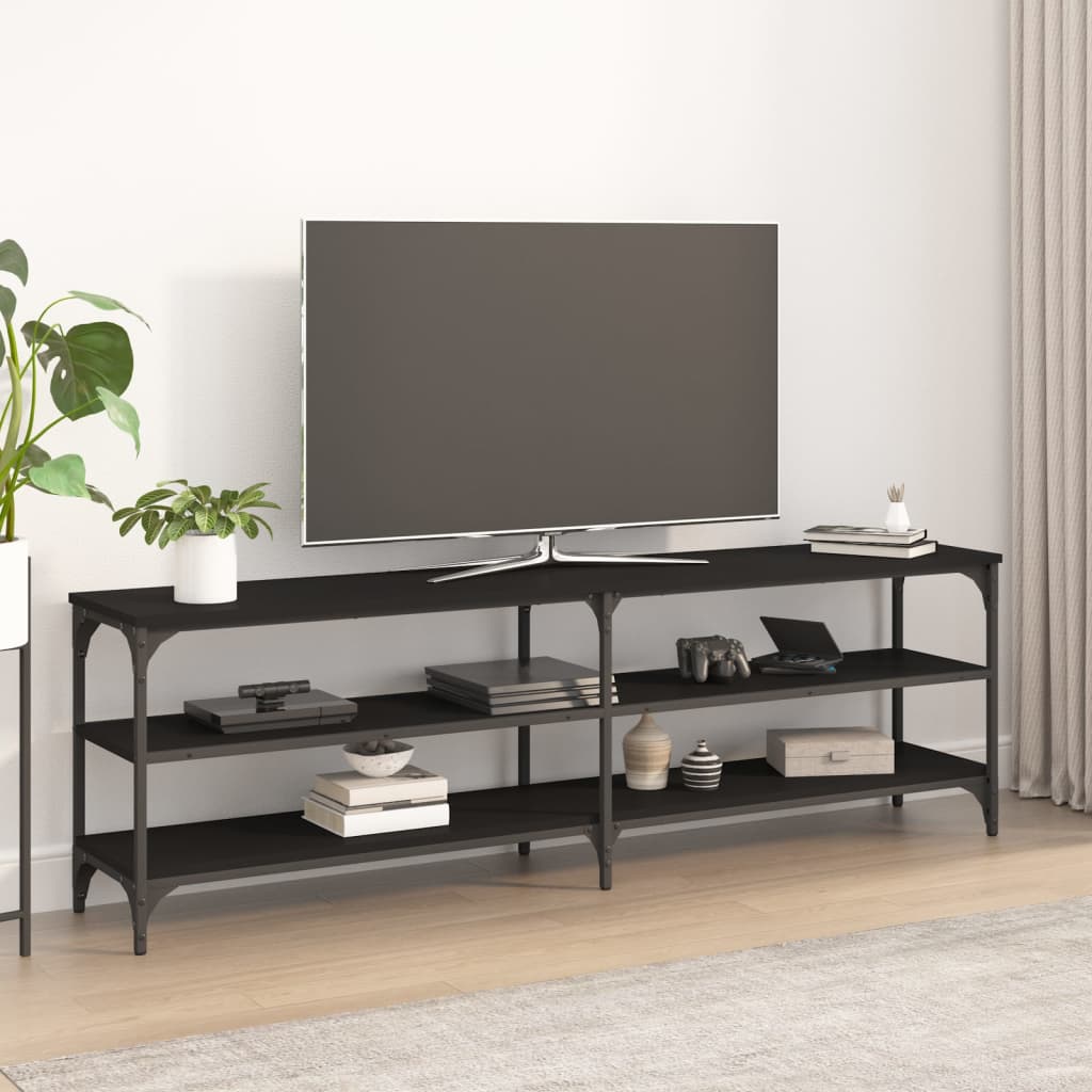 Mobile Porta TV Nero 160x30x50 cm in Legno Multistrato 826749