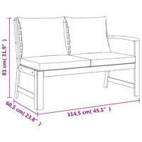 Set da Pranzo Giardino 4pz con Cuscini Legno Massello di Acacia 3154962