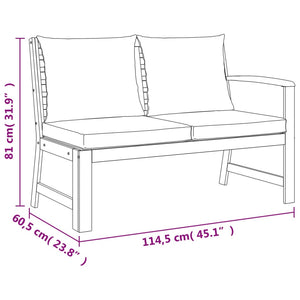 Set da Pranzo Giardino 4pz con Cuscini Legno Massello di Acacia 3154962