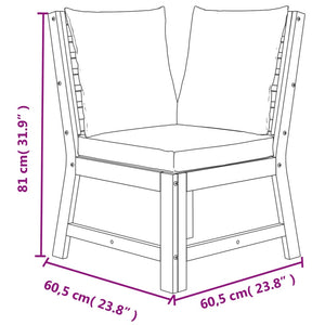 Set da Pranzo Giardino 4pz con Cuscini Legno Massello di Acacia 3154962