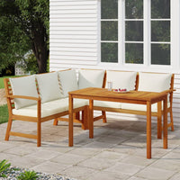 Set da Pranzo Giardino 4pz con Cuscini Legno Massello di Acacia 3154962