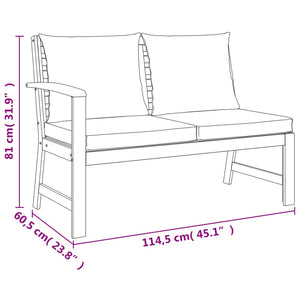 Set da Pranzo Giardino 4pz con Cuscini Legno Massello di Acacia 3154963