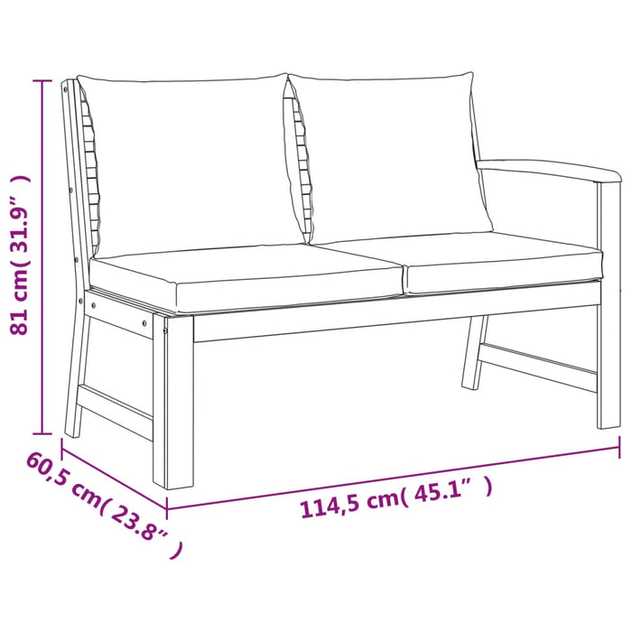 Set da Pranzo Giardino 4pz con Cuscini Legno Massello di Acacia 3154963