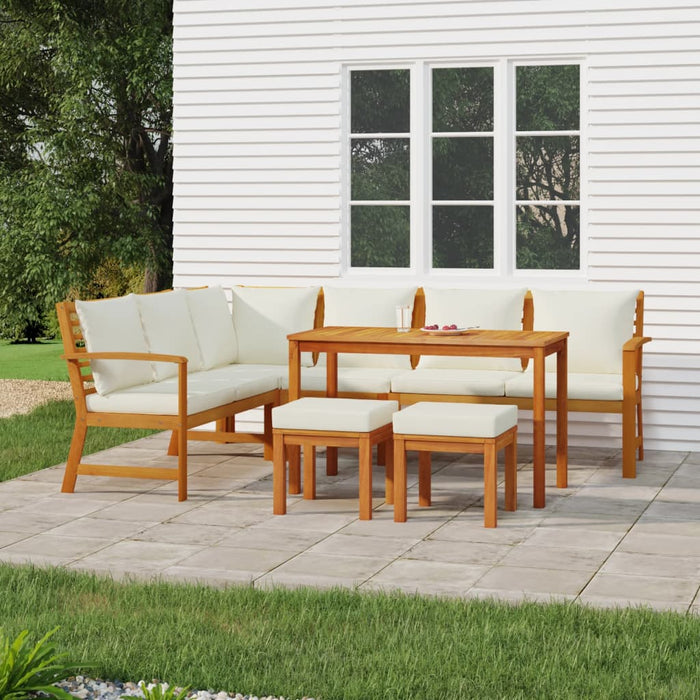 Set da Pranzo Giardino 7pz con Cuscini Legno Massello di Acaciacod mxl 125231