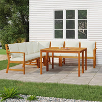 Set da Pranzo Giardino 7pz con Cuscini Legno Massello di Acaciacod mxl 94053