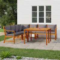 Set da Pranzo Giardino 7pz con Cuscini Legno Massello di Acacia 3154971