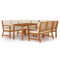 Set da Pranzo Giardino 7pz con Cuscini Legno Massello di Acacia 3154974