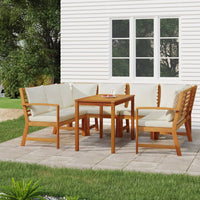 Set da Pranzo Giardino 7pz con Cuscini Legno Massello di Acacia 3154974