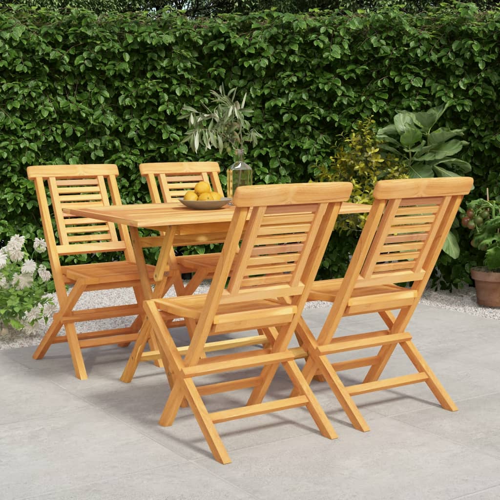 Set da Pranzo per Giardino 5 pz in Legno Massello di Teak 3154999