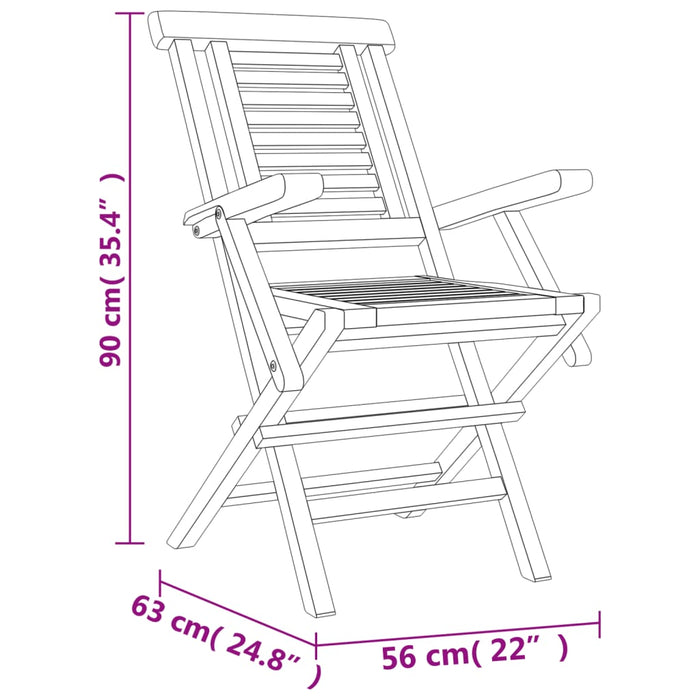 Set da Pranzo per Giardino 5 pz in Legno Massello di Teak 3155001