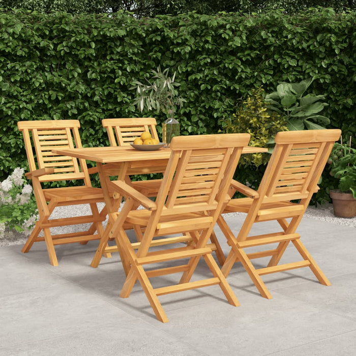 Set da Pranzo per Giardino 5 pz in Legno Massello di Teak 3155001