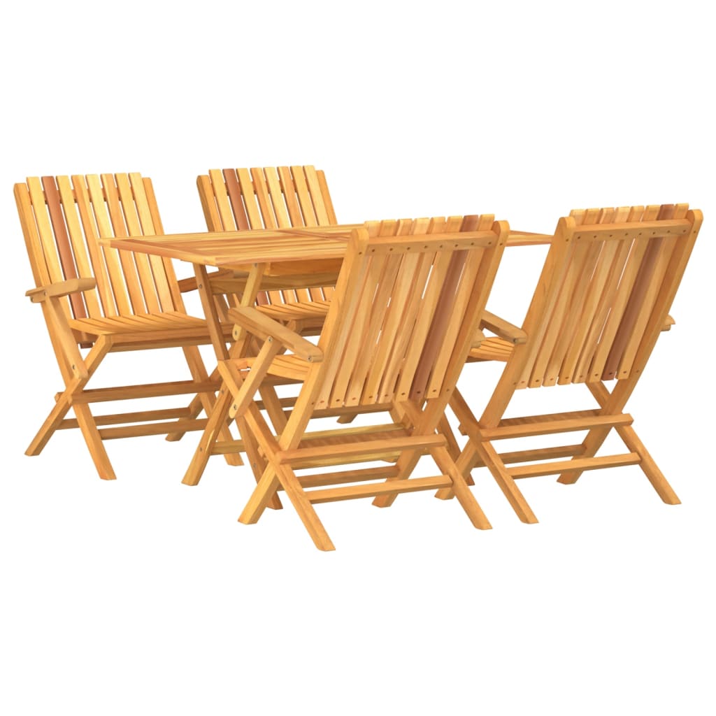 Set da Pranzo per Giardino 5 pz in Legno Massello di Teak 3155005