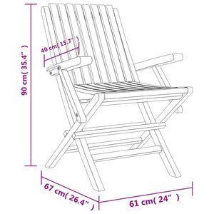 Set da Pranzo per Giardino 5 pz in Legno Massello di Teak 3155005