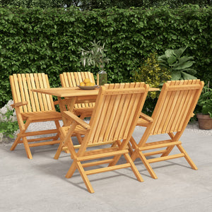 Set da Pranzo per Giardino 5 pz in Legno Massello di Teak 3155005