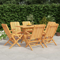 Set da Pranzo da Giardino 7 pz in Legno Massello di Teak 3155006