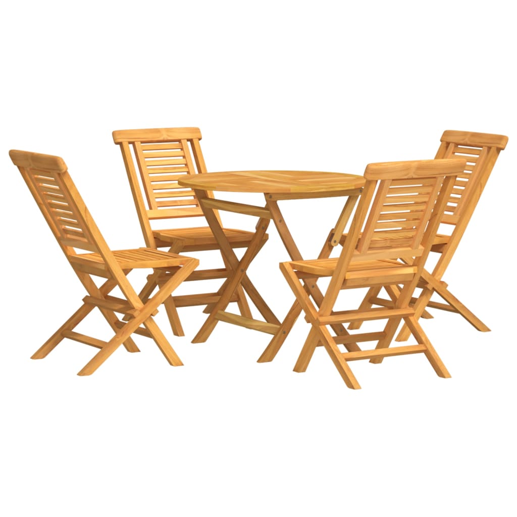 Set da Pranzo per Giardino 5 pz in Legno Massello di Teak 3155016