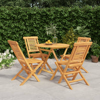 Set da Pranzo per Giardino 5 pz in Legno Massello di Teak 3155016