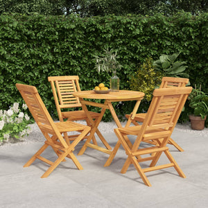 Set da Pranzo per Giardino 5 pz in Legno Massello di Teak 3155016