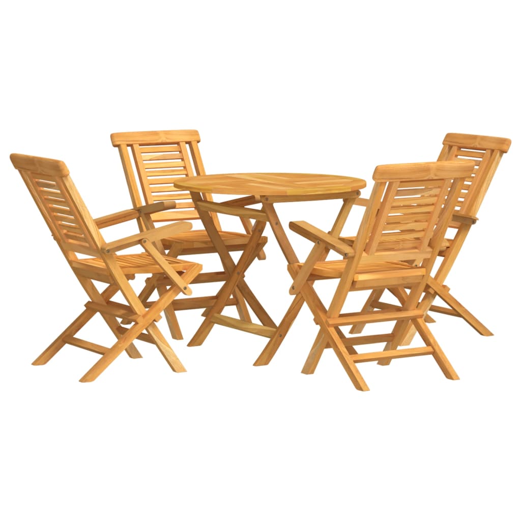 Set da Pranzo per Giardino 5 pz in Legno Massello di Teak 3155017