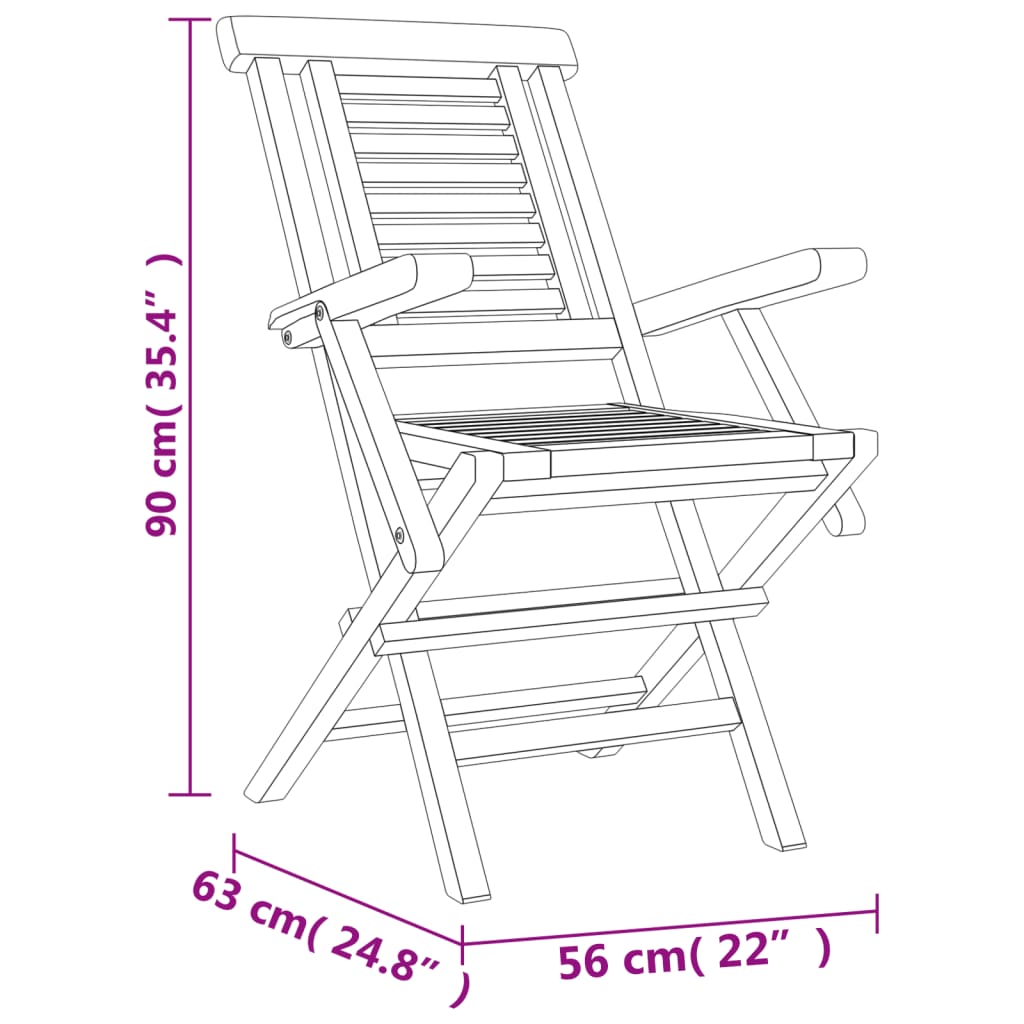 Set da Pranzo per Giardino 5 pz in Legno Massello di Teak 3155017