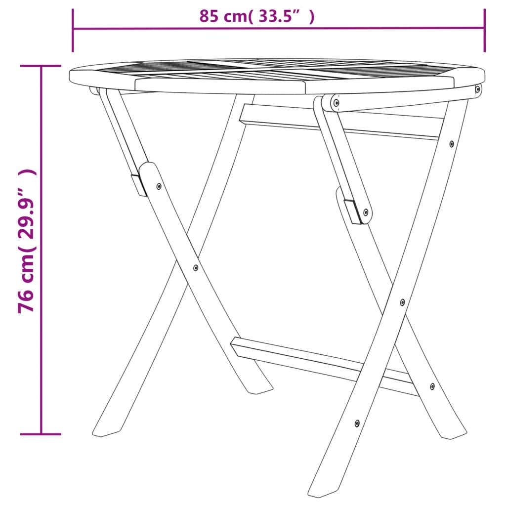 Set da Pranzo per Giardino 5 pz in Legno Massello di Teak 3155017