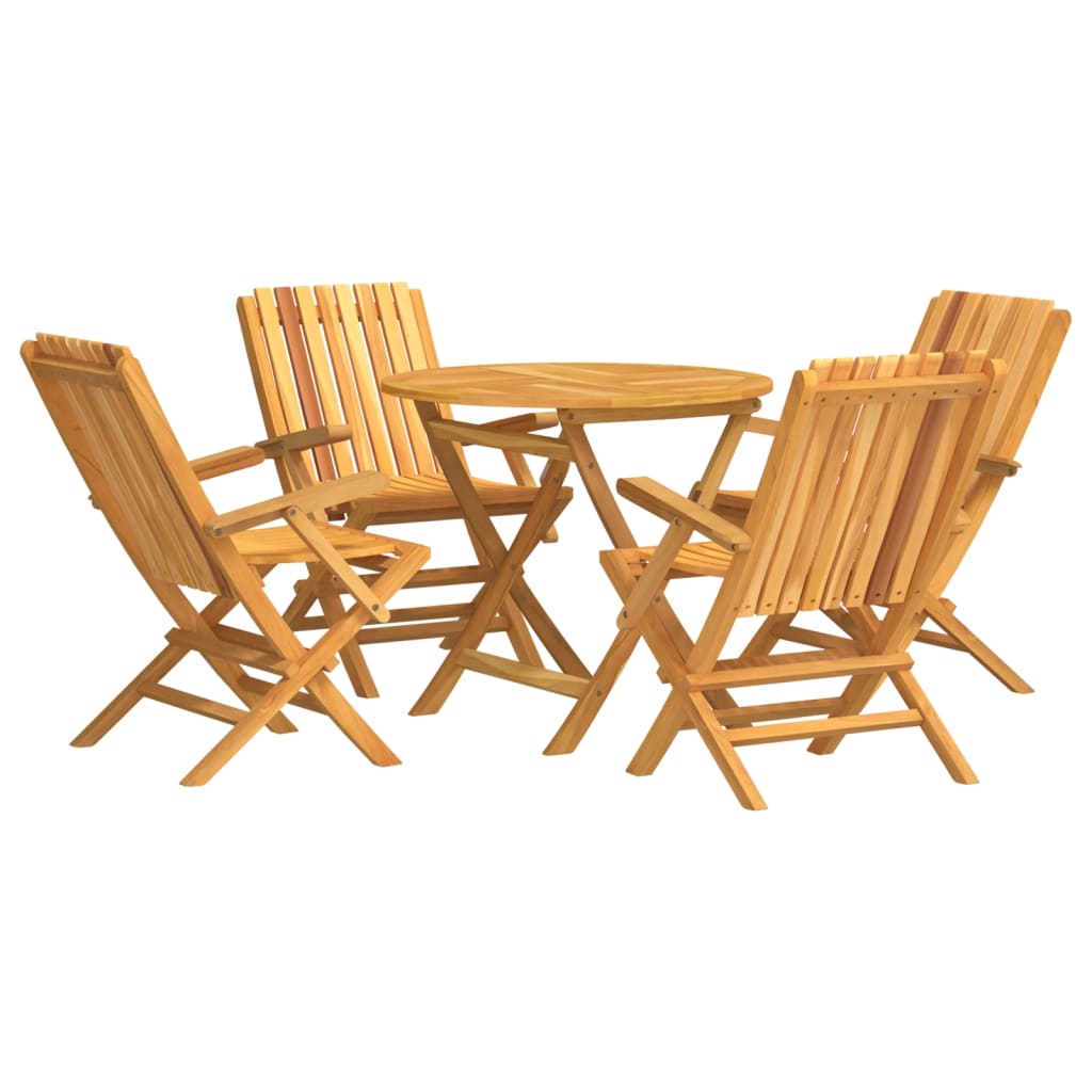 Set da Pranzo per Giardino 5 pz in Legno Massello di Teak 3155019