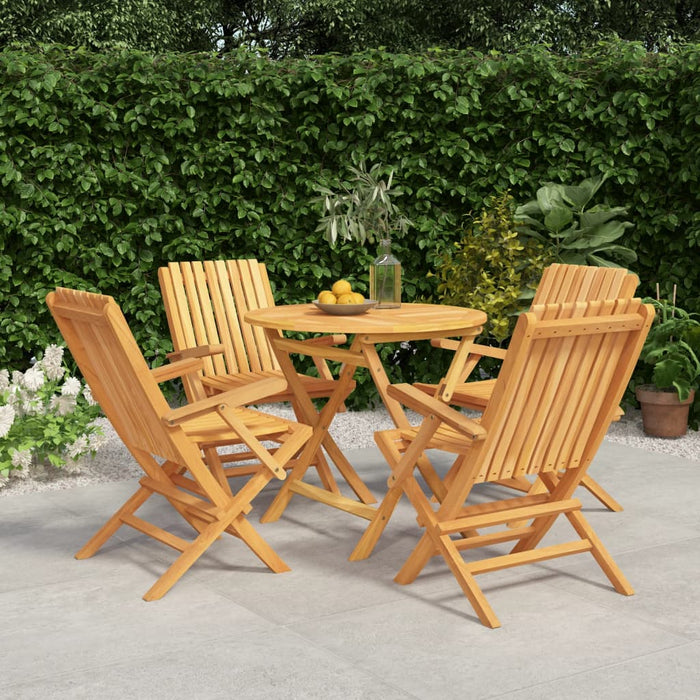 Set da Pranzo per Giardino 5 pz in Legno Massello di Teak 3155019