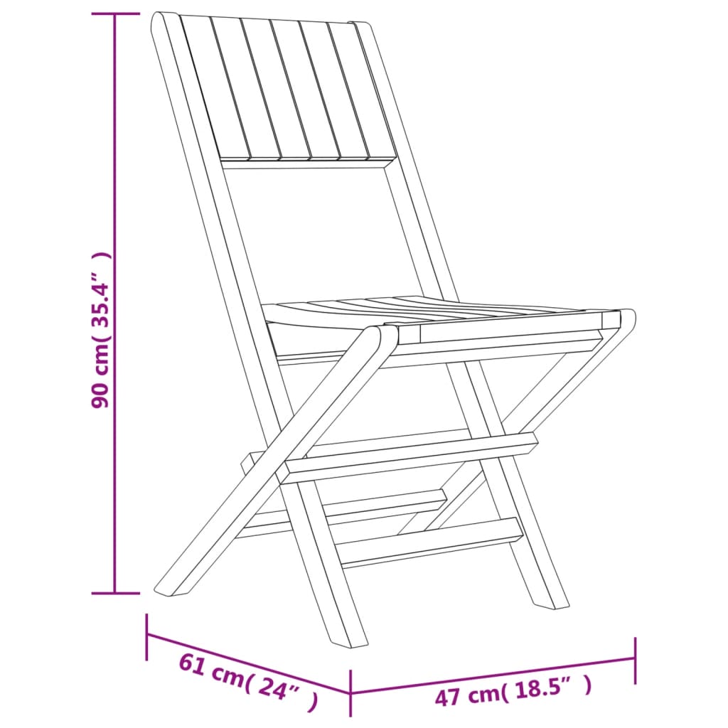 Set da Pranzo per Giardino 5 pz in Legno Massello di Teak 3155020