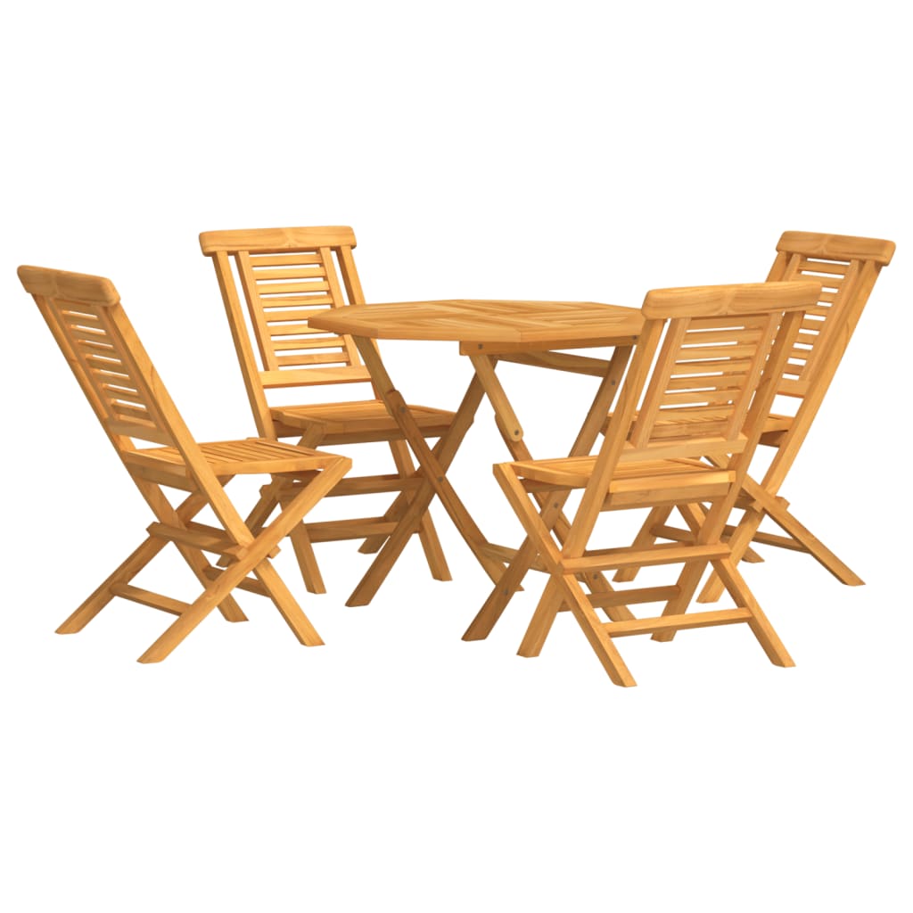 Set da Pranzo per Giardino 5 pz in Legno Massello di Teak 3155025