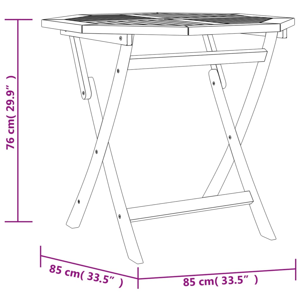 Set da Pranzo per Giardino 5 pz in Legno Massello di Teak 3155025