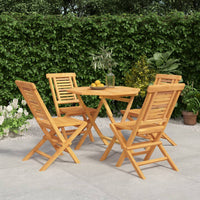 Set da Pranzo per Giardino 5 pz in Legno Massello di Teak 3155025