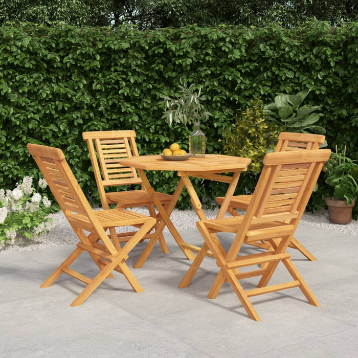 Set da Pranzo per Giardino 5 pz in Legno Massello di Teak 3155025