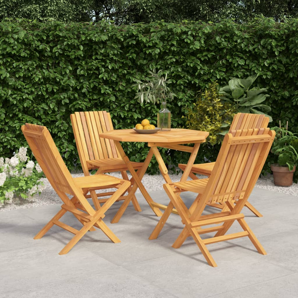 Set da Pranzo per Giardino 5 pz in Legno Massello di Teakcod mxl 100238