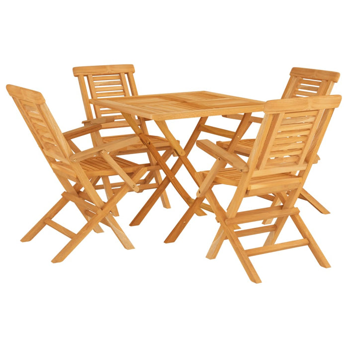 Set da Pranzo per Giardino 5 pz in Legno Massello di Teak 3155035