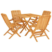 Set da Pranzo per Giardino 5 pz in Legno Massello di Teak 3155037