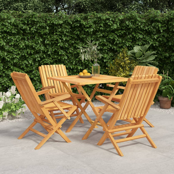 Set da Pranzo per Giardino 5 pz in Legno Massello di Teak 3155037