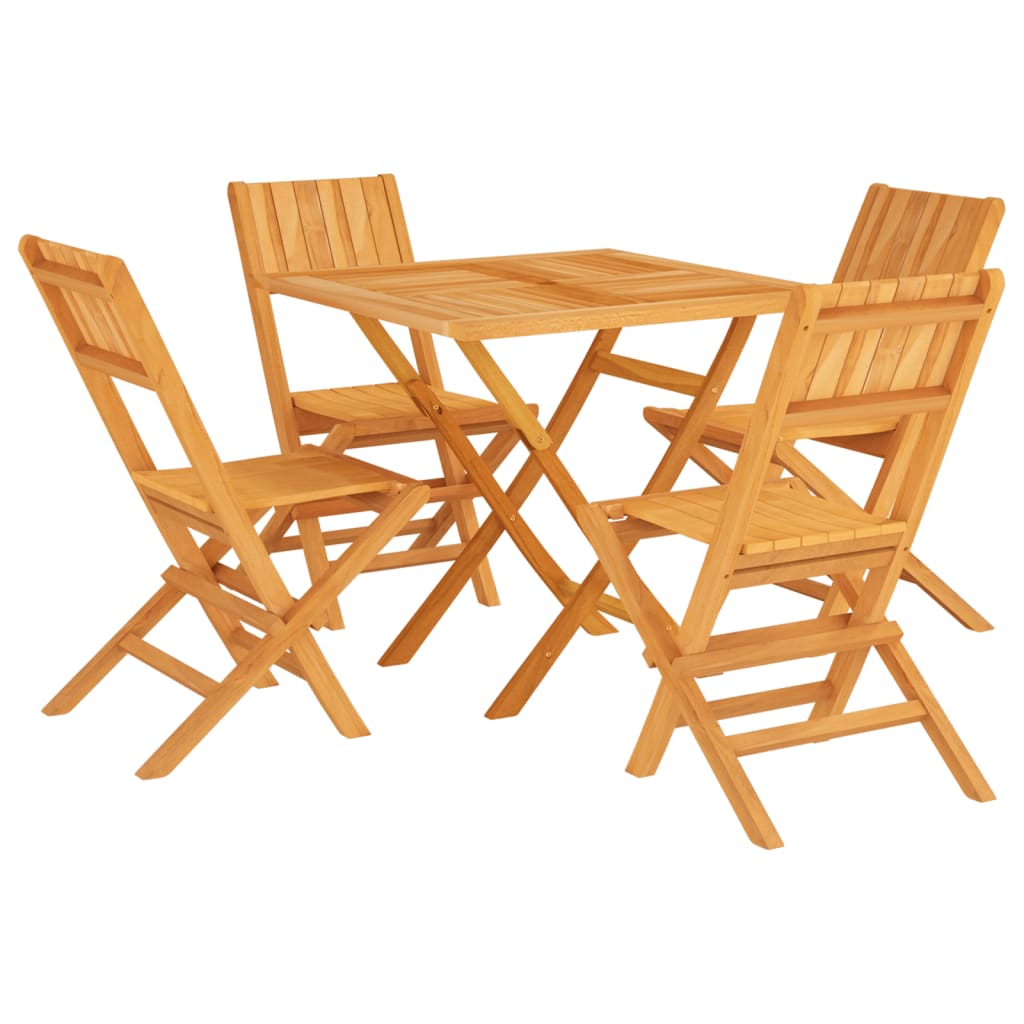 Set da Pranzo per Giardino 5 pz in Legno Massello di Teak 3155038