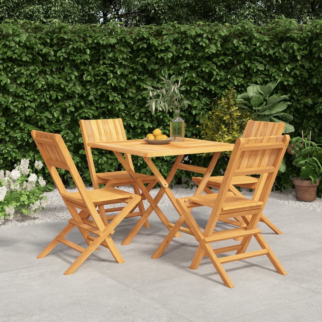 Set da Pranzo per Giardino 5 pz in Legno Massello di Teak 3155038