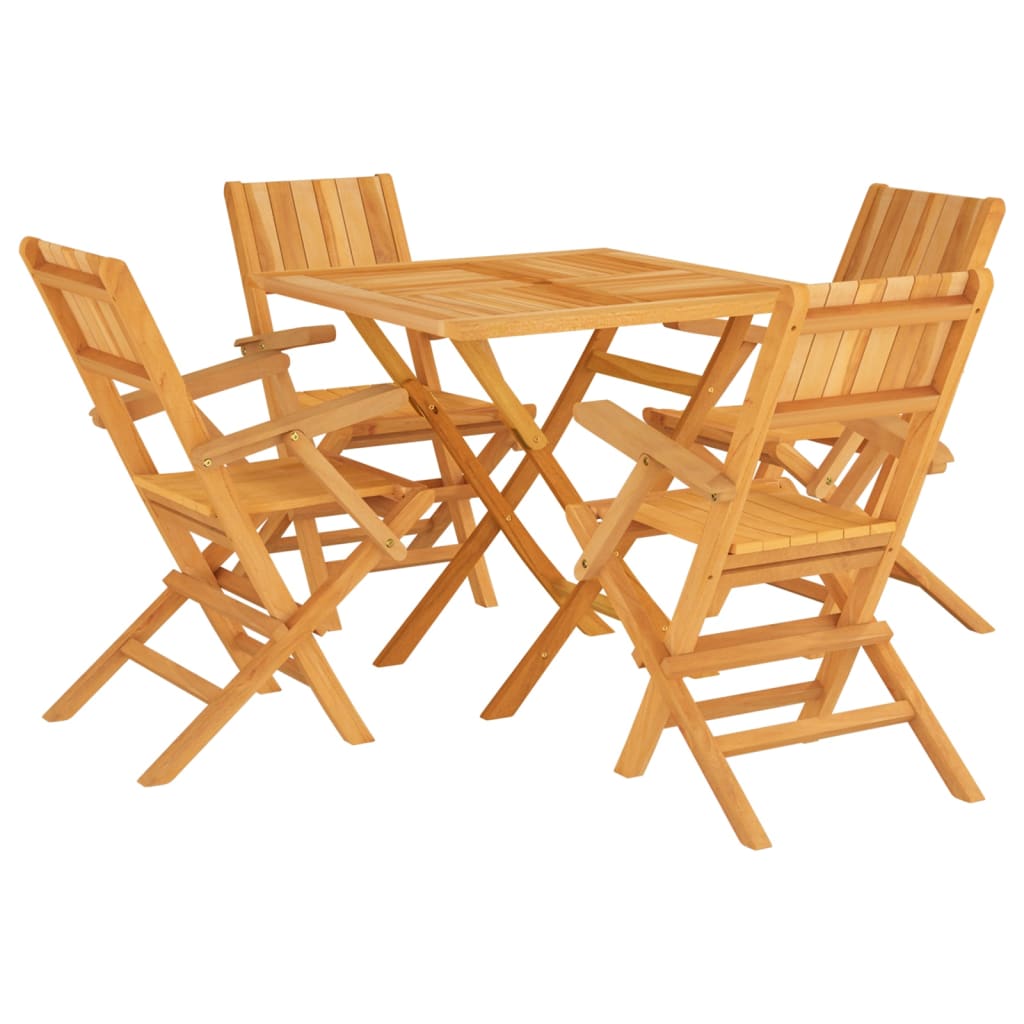 Set da Pranzo per Giardino 5 pz in Legno Massello di Teak 3155039