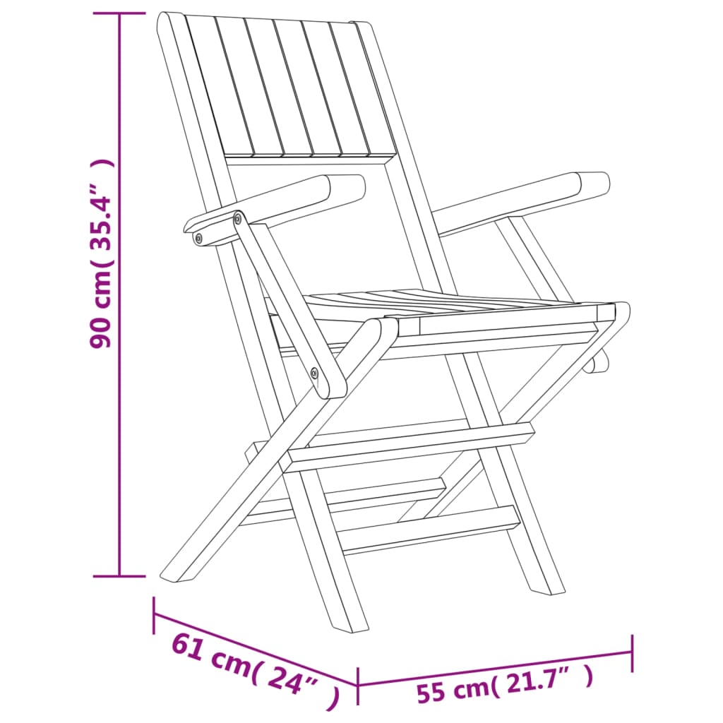 Set da Pranzo per Giardino 5 pz in Legno Massello di Teak 3155039