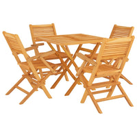 Set da Pranzo per Giardino 5 pz in Legno Massello di Teak 3155041