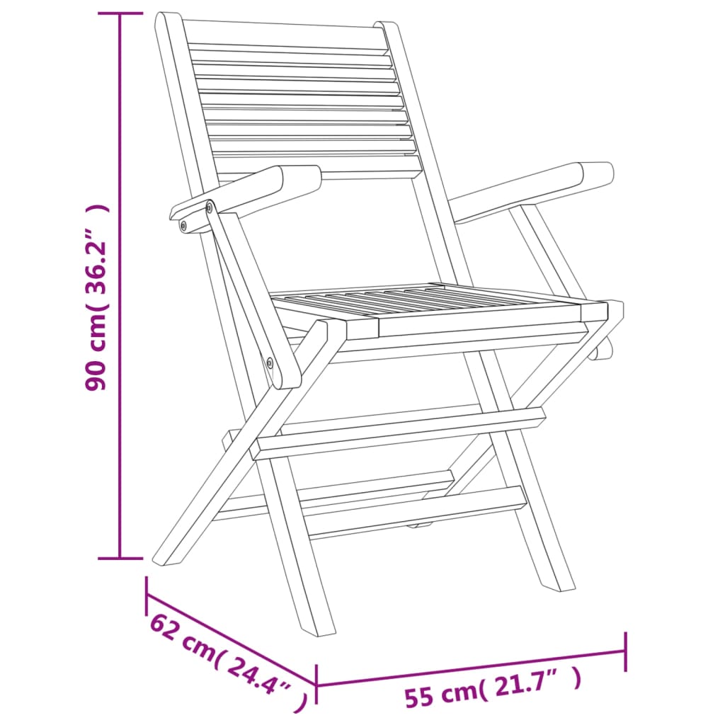 Set da Pranzo per Giardino 5 pz in Legno Massello di Teak 3155041