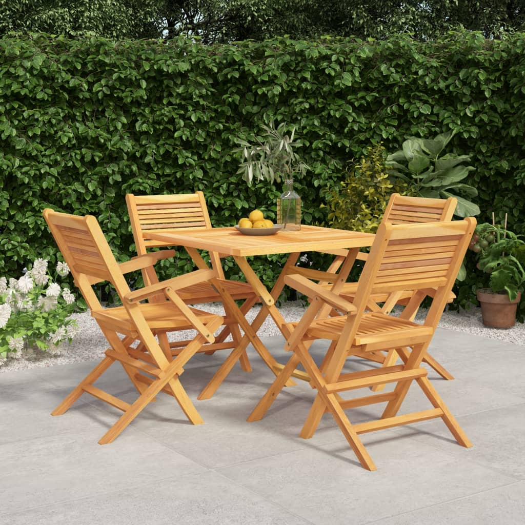 Set da Pranzo per Giardino 5 pz in Legno Massello di Teak 3155041