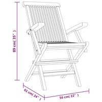 Set da Pranzo per Giardino 5pz Grigio in Legno Massello di Teak 3155043