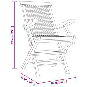 Set da Pranzo per Giardino 5pz Grigio in Legno Massello di Teak 3155043